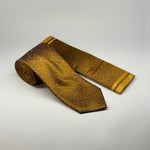 Milano Couture Gold Houndstooth Tie & Pocket Square Set