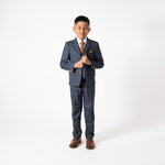 Jenson - Children's Marine Navy Check Three Piece Suit