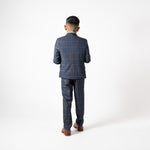 Jenson - Children's Marine Navy Check Three Piece Suit