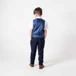 Edinson - Children's Navy Wine Check Three Piece Suit