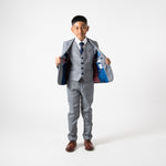 Jerry - Children's Grey Check Three Piece Suit