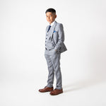 Jerry - Children's Grey Check Three Piece Suit