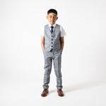 Jerry - Children's Grey Check Three Piece Suit