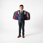 Eton - Children's Navy Blue Tweed Check Three Piece Suit