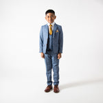 George - Children's Sky Blue Check Three Piece Suit