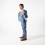 George - Children's Sky Blue Check Three Piece Suit