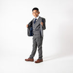 Scott - Children's Grey Check Three Piece Suit