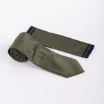 Milano Couture Khaki Diagonal Striped Tie & Pocket Square Set