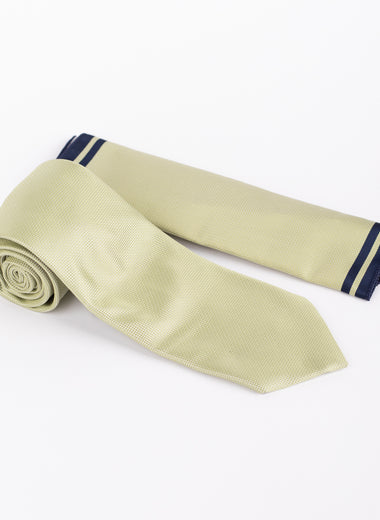 Milano Couture Light Green Textured Tie & Pocket Square Set