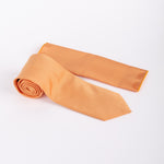 Milano Couture Light Orange Diagonal Striped Tie & Pocket Square Set