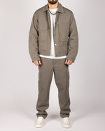 Utility Cargo Jacket & Trousers Set Khaki Green