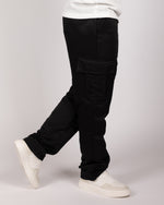 Flap Pocket Cargo Joggers Black