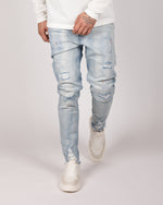 Light Blue Paint Splatter Jeans