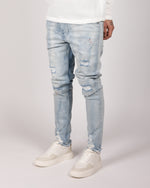 Light Blue Paint Splatter Jeans