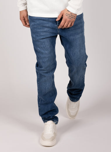 Blue Minimalist Regular Fit Denim Jeans