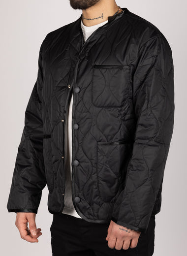 Quilted Lightweight Snap-Button Jacket