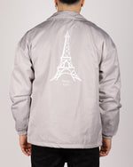 Eiffel Tower Print Coach Jacket Grey