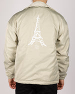 Eiffel Tower Print Coach Jacket Mint Green