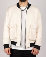 Utility Pocket Bomber Jacket White