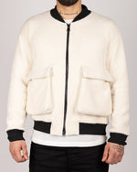 Utility Pocket Bomber Jacket White