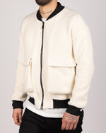 Utility Pocket Bomber Jacket White