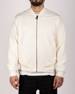 Diamond Pattern Bomber Jacket White