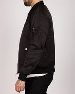 Zip-Pocket Utility Bomber Jacket Black