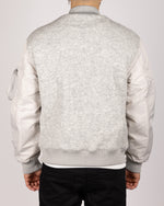 Wool Blend Bomber Jacket Grey