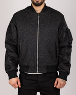 Wool Blend Bomber Jacket Black