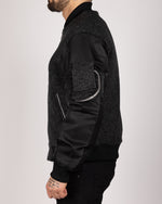 Wool Blend Bomber Jacket Black