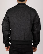 Wool Blend Bomber Jacket Black