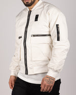 Tech Bomber Jacket White