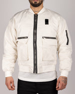 Tech Bomber Jacket White