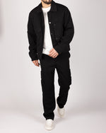 Utility Cargo Jacket & Trousers Set Black