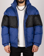 Colour Block Puffer Jacket Blue