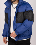 Colour Block Puffer Jacket Blue