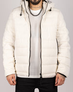 Padded Hooded Puffer Jacket Beige