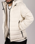 Padded Hooded Puffer Jacket Beige