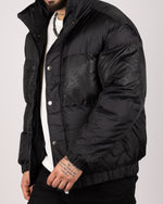 Colour Block Puffer Jacket Black