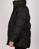 Black Zip-Up Puffer Jacket