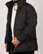 Black Zip-Up Puffer Jacket