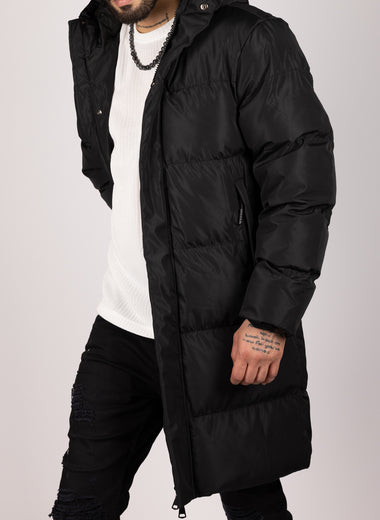 Long Puffer Coat Black