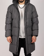 Long Puffer Coat Dark Grey