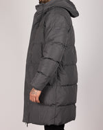 Long Puffer Coat Dark Grey