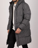 Long Puffer Coat Dark Grey