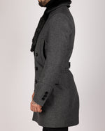 Double Breasted Overcoat with Removeable Fur Collar