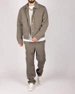 Utility Cargo Jacket & Trousers Set Khaki Green