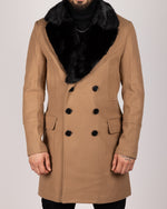 Double Breasted Overcoat with Removeable Fur Collar