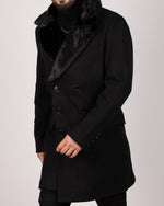 Double Breasted Overcoat with Removeable Fur Collar