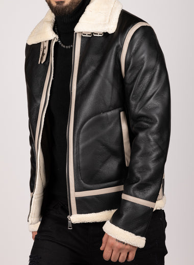 Aviator Bomber Jacket Black